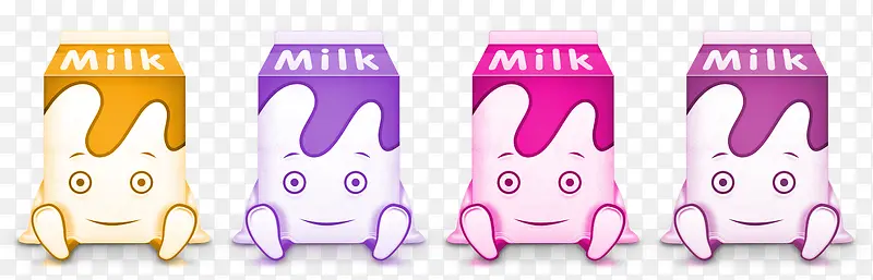4款牛奶盒图标