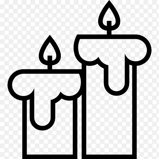万圣节蜡烛夫妇概述装饰图标