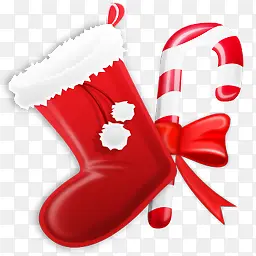 圣诞长筒袜图标红色袜子