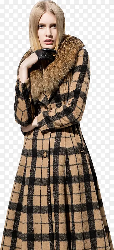 黄头发带黑色手套的美女
