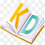 KD字母和翻开的书本