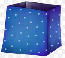 手绘蓝色盒子雪花装饰