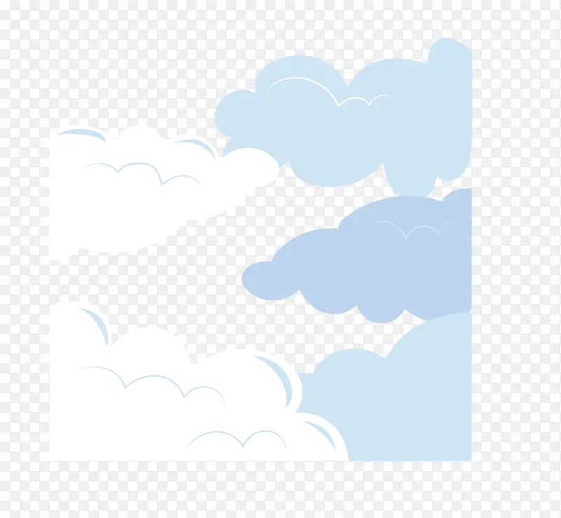 矢量浅色漂浮的云朵装饰