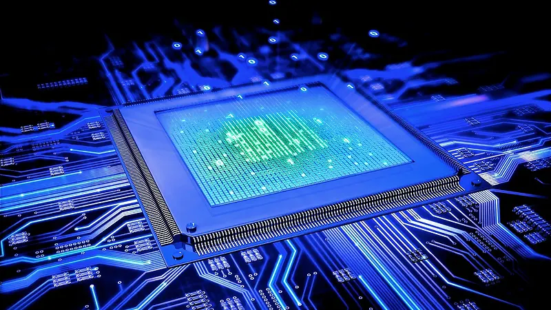 蓝色科技感CPU集成电路