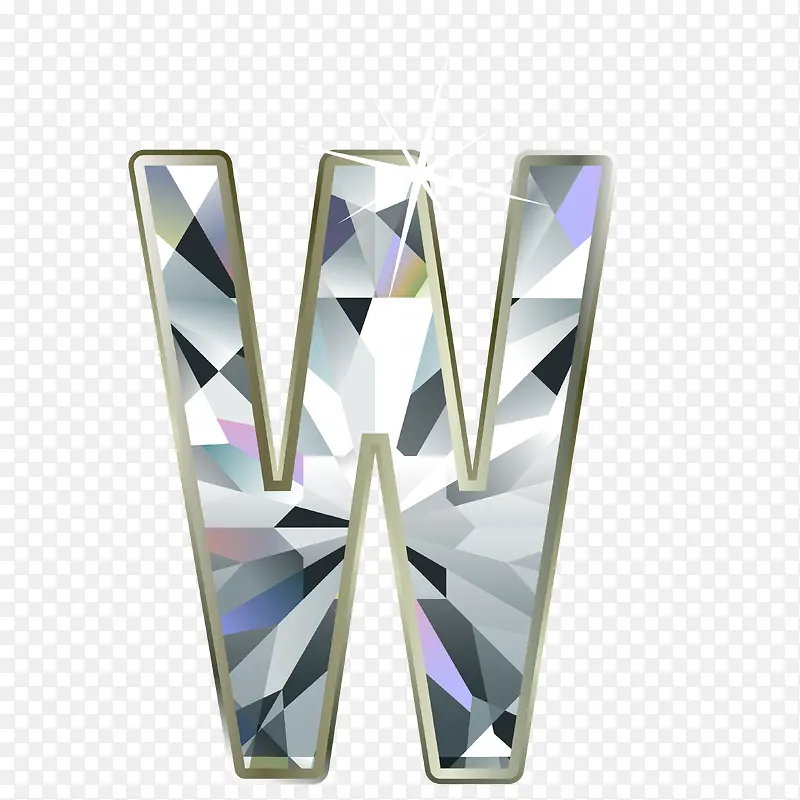 钻石英文字母W