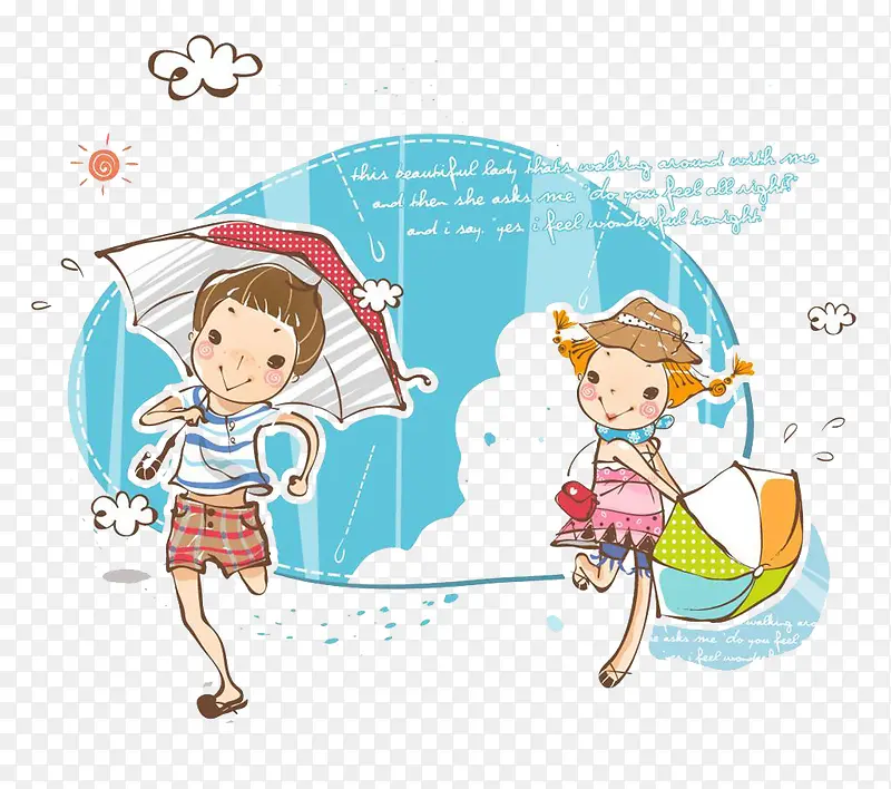 打伞的孩子们PNG图片素材下载_图片编号9939687-PNG素材网