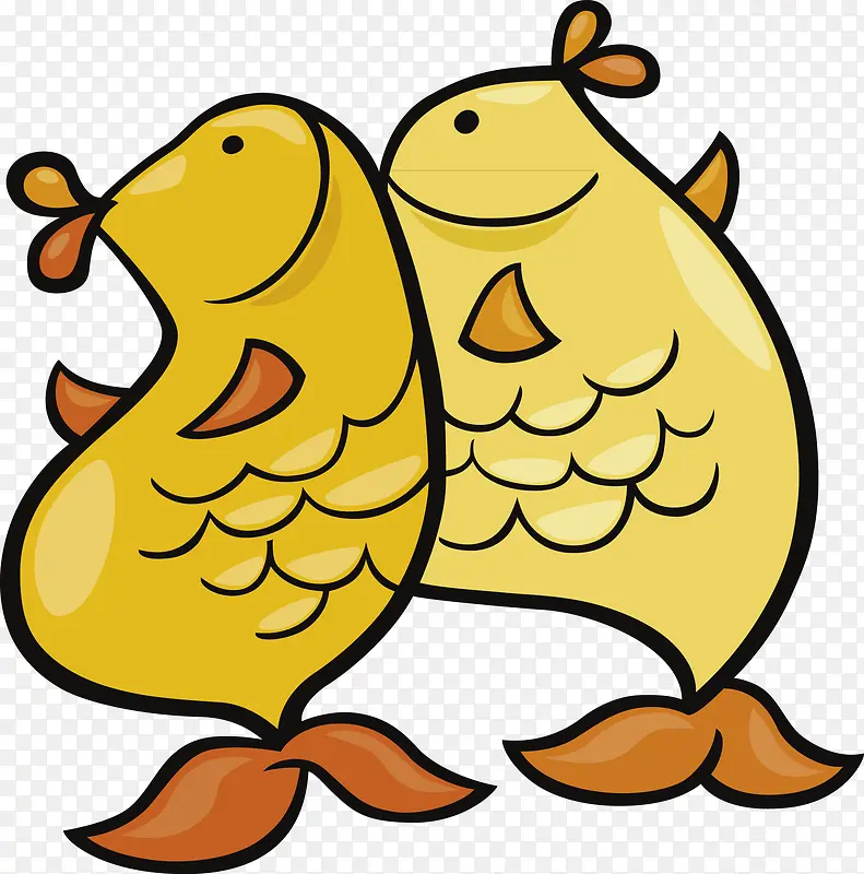 小鱼手绘装饰金鱼
