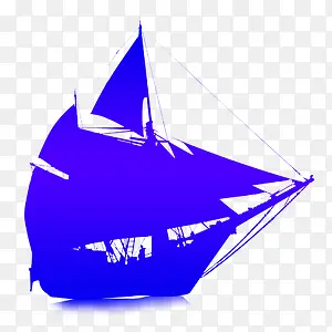 蓝色帆船图案