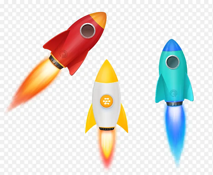 颜色不同的小火箭