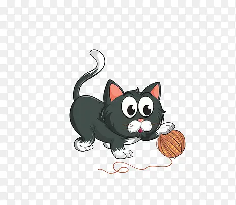 小猫玩毛线球