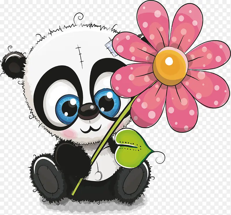 可爱卡通小熊猫