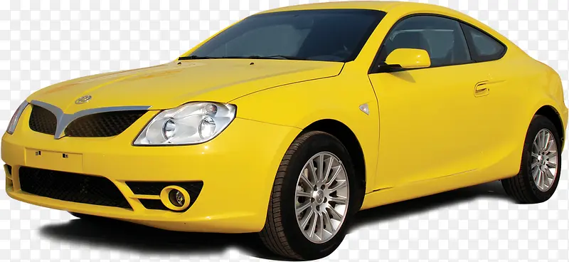 黄色清新现代小车