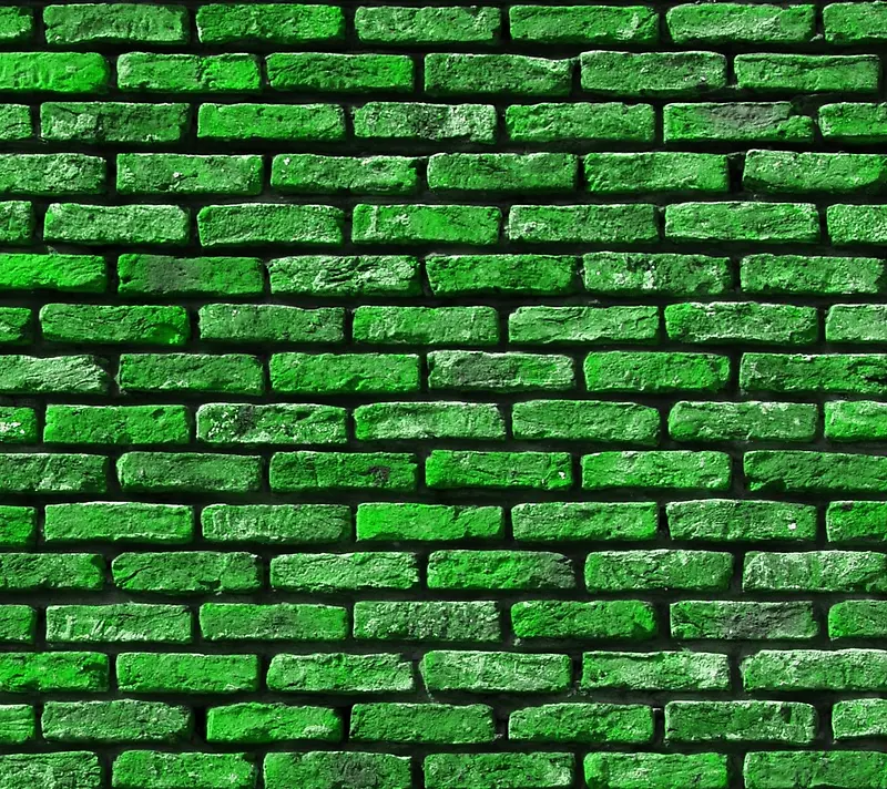 绿建筑纹绿色砖墙贴图