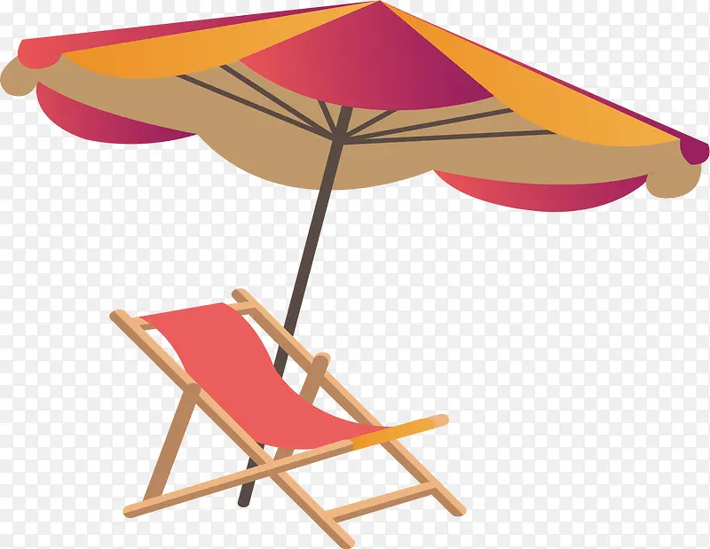 躺椅与太阳伞
