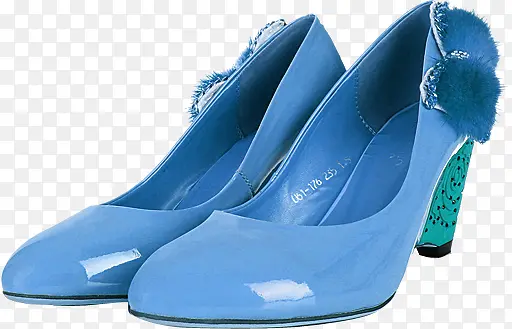 蓝色复古高跟鞋女鞋电商