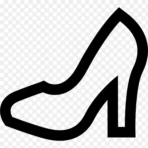 女性鞋轮廓图标