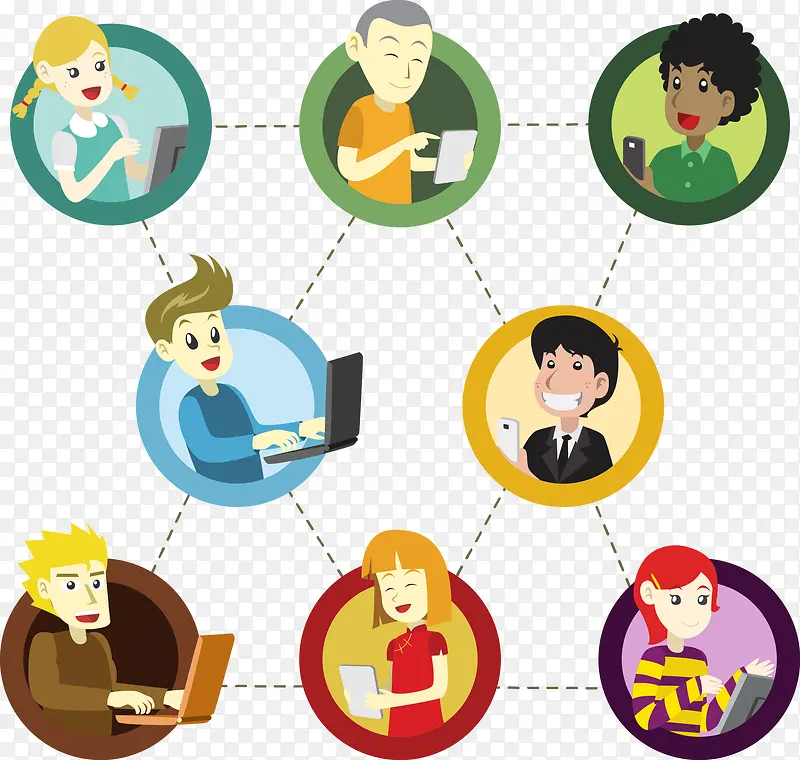 矢量手绘关系网PNG图片素材下载_图片编号9944318-PNG素材网