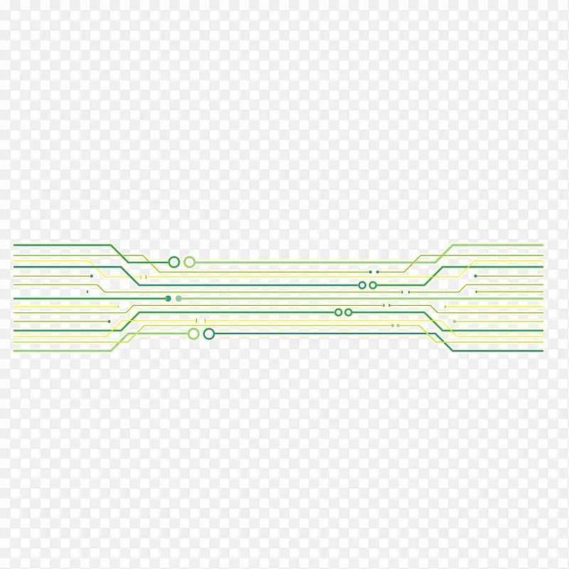 矢量绿色横向电流线条线路