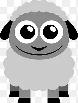 扁平图案灰色的小羊