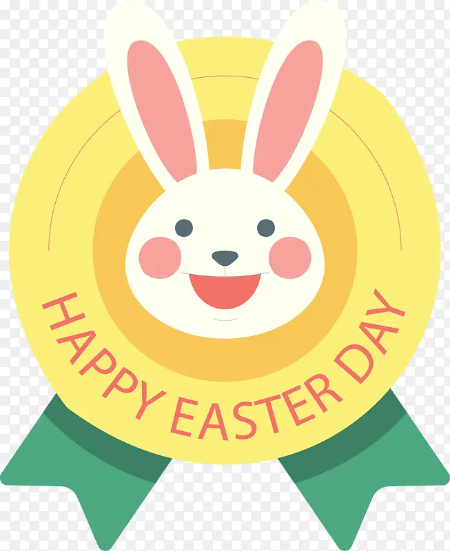 兔子头像复活节徽章