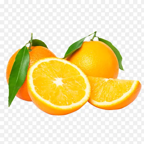 水果，橙子，黄色，切开