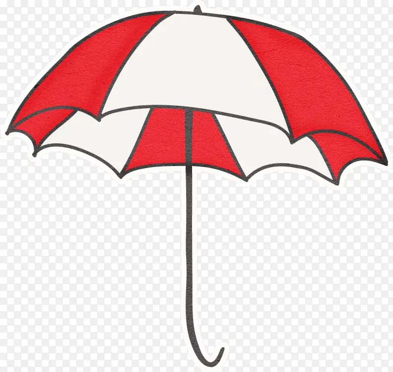 手绘红白相间雨伞