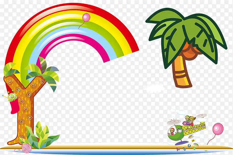 彩虹和椰子树