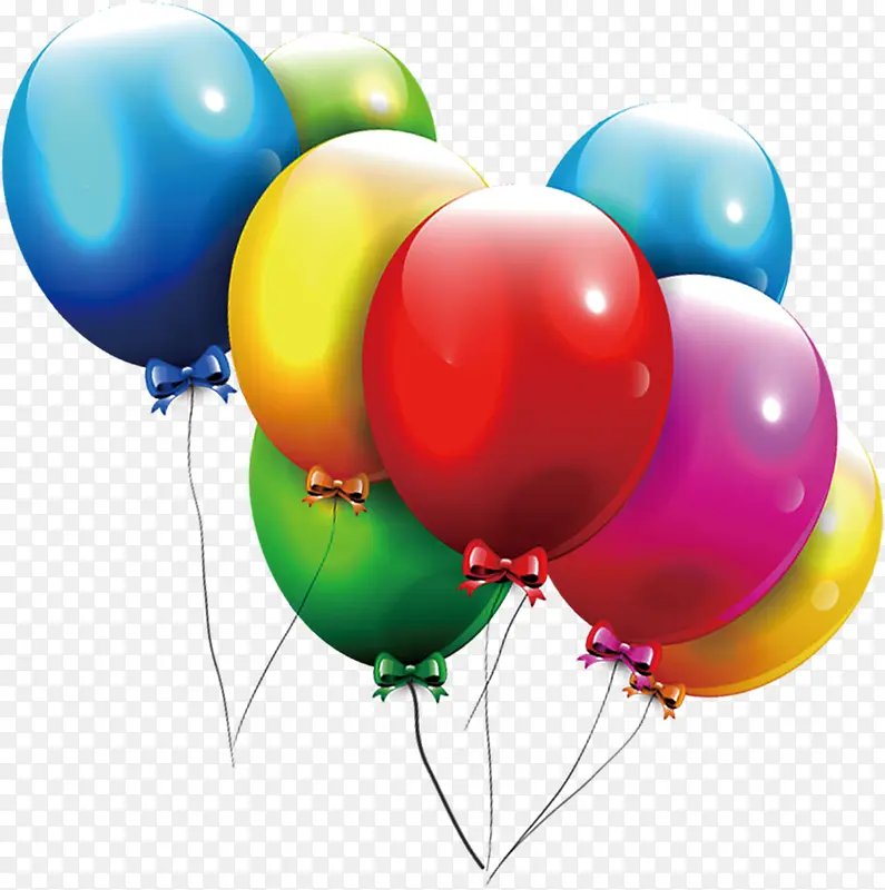 彩色卡通可爱气球装饰抽象