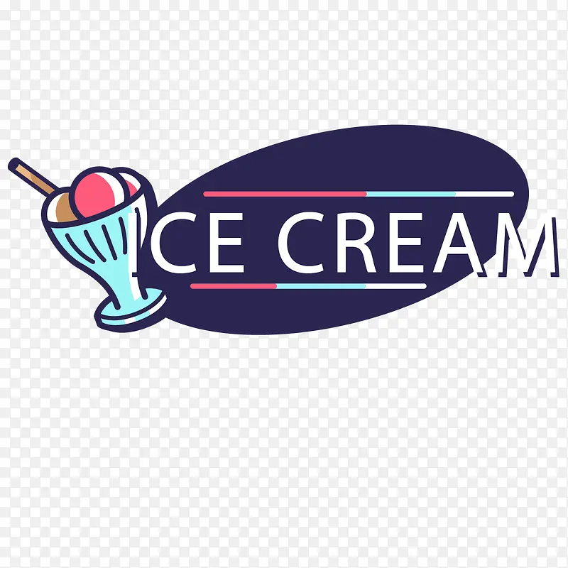黑蓝白色冰淇淋标签