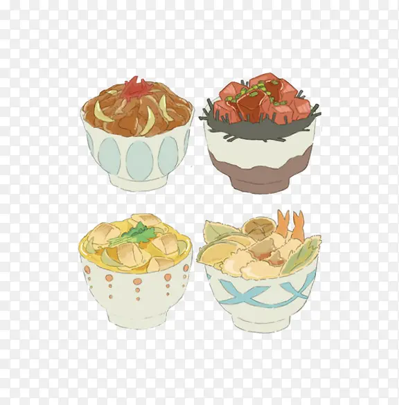 四碗食物