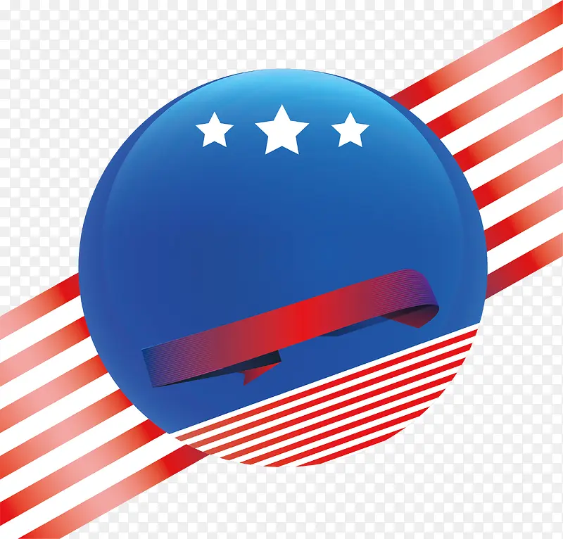 蓝色圆形美国庆典徽章