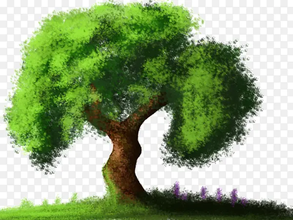 卡通绿色大树背景