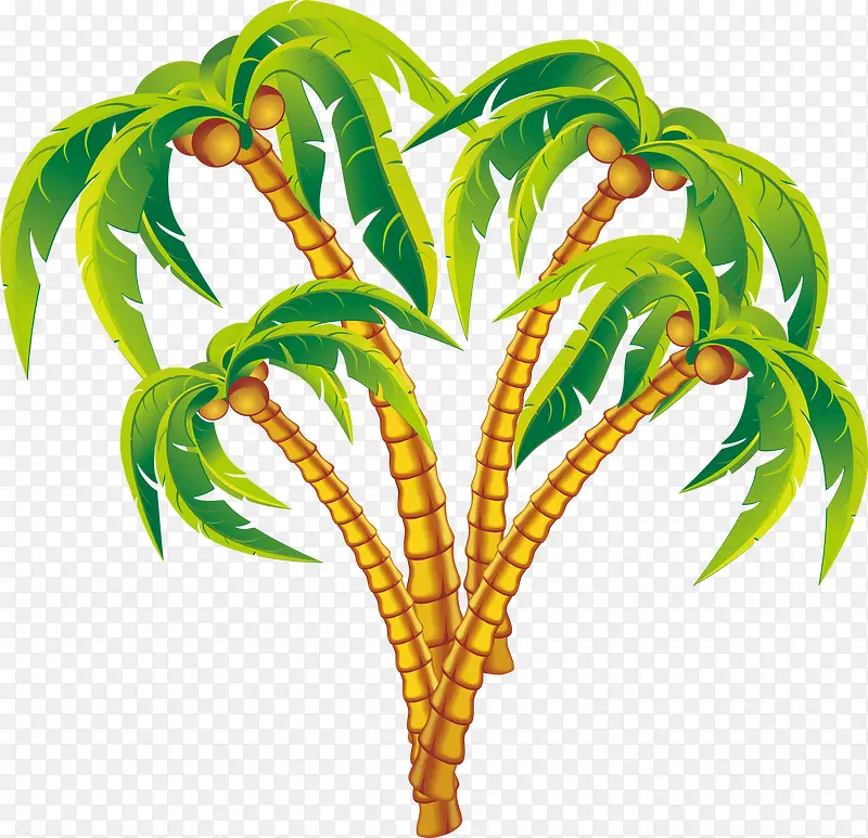摄影海报手绘椰子树