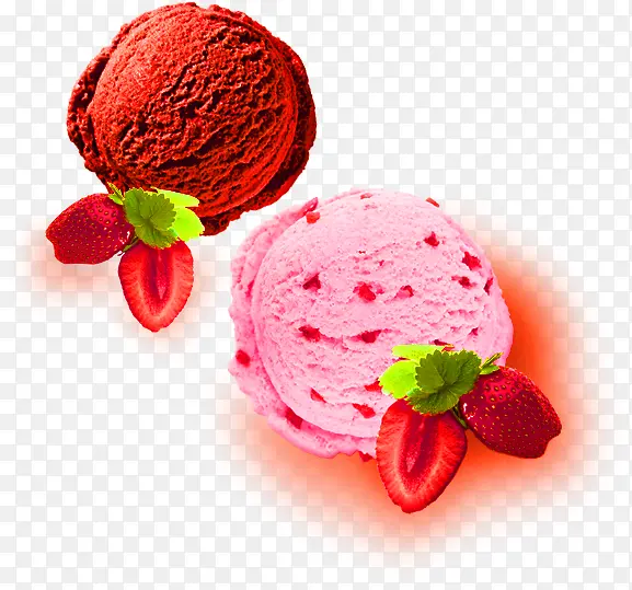 巧克力草莓味冰淇淋装饰图案