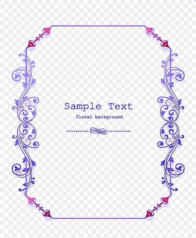 紫色花边字母边框