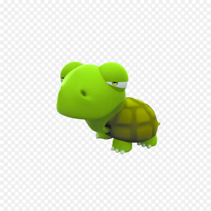 犯困的绿色小乌龟免抠素材
