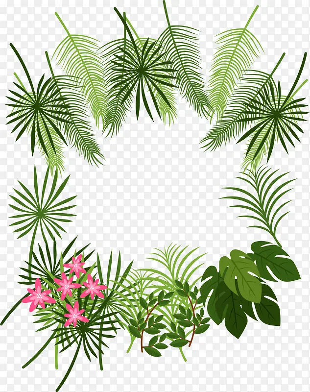 热带树叶装饰框