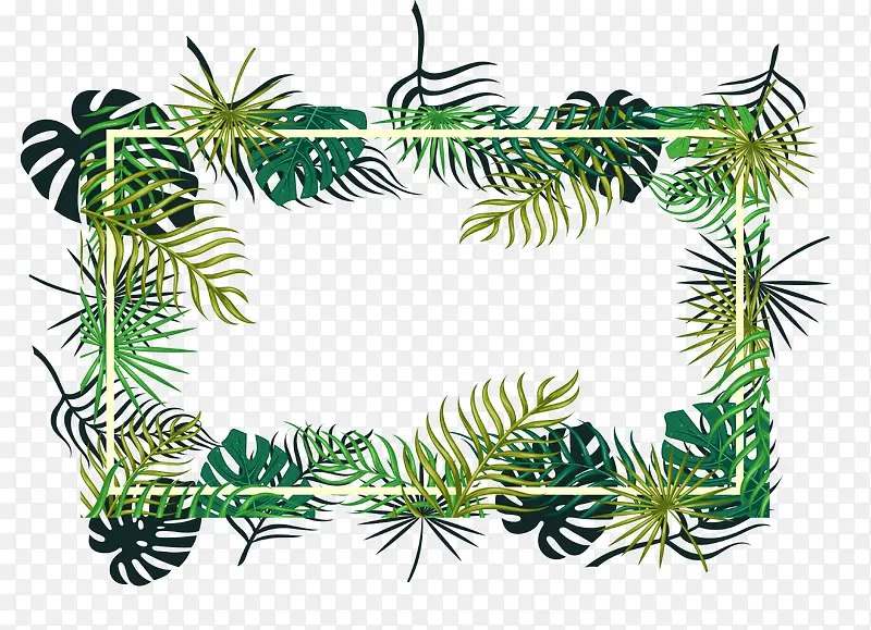 热带树叶装饰框