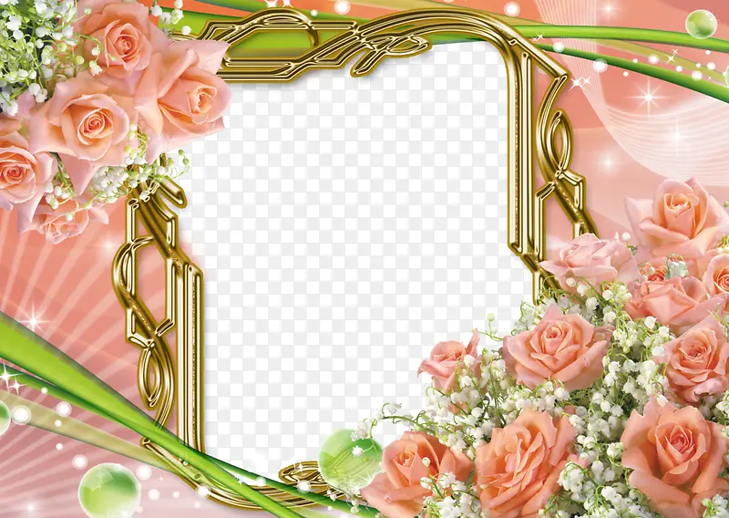 玫瑰花边边框装饰素材