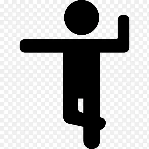 男人锻炼手臂和一条腿图标