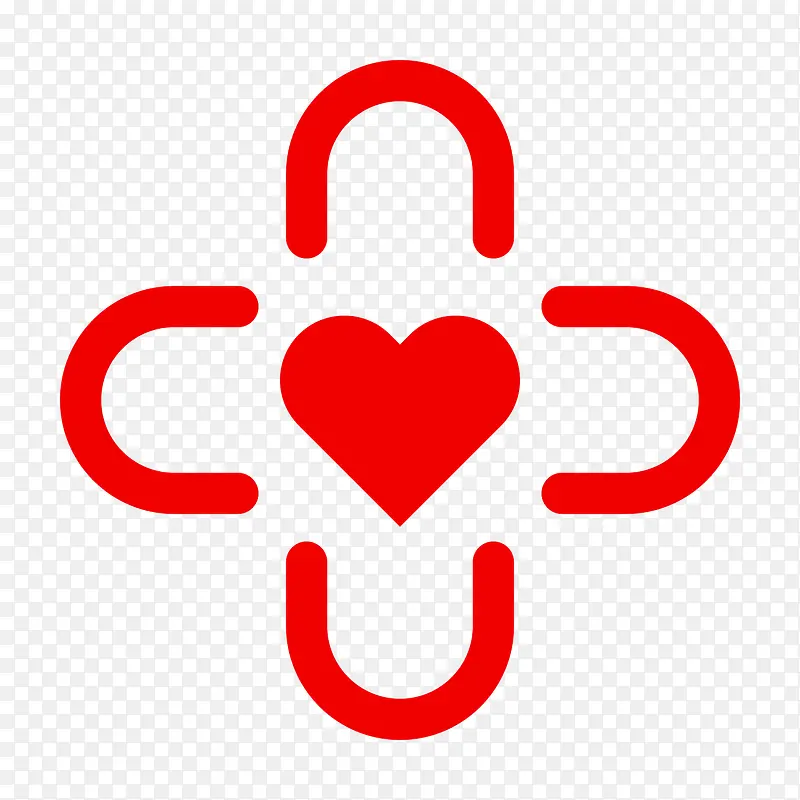 矢量红十字会红色爱心十字