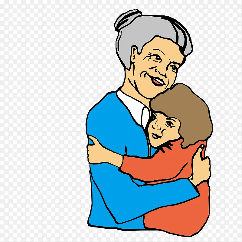 抱着孙子的奶奶