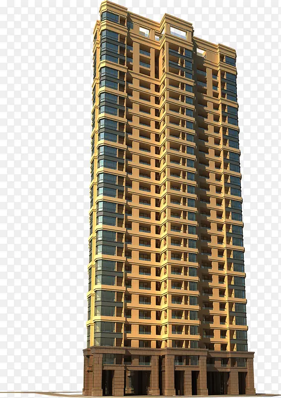 金色高层住宅建筑