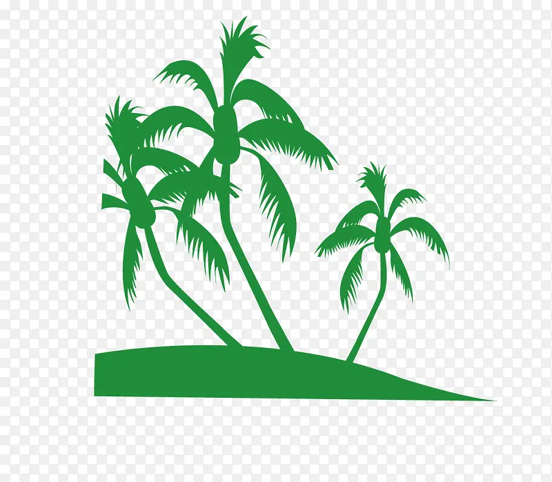 卡通插画绿色的椰子树