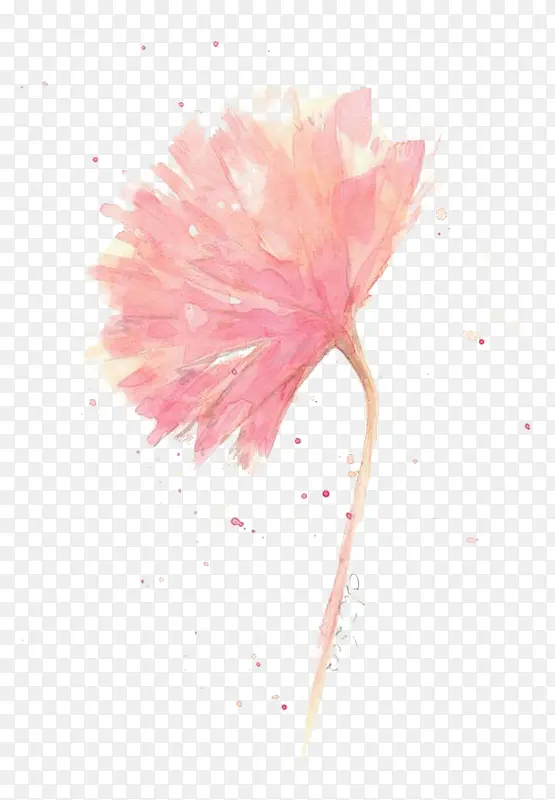 手绘水彩粉色花卉