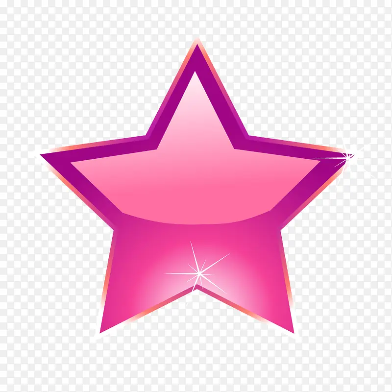 粉色玻璃质感五角星