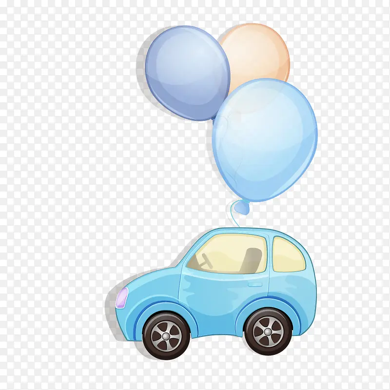 卡通小车和气球