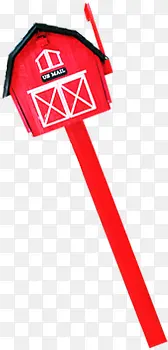 红色房子型信箱
