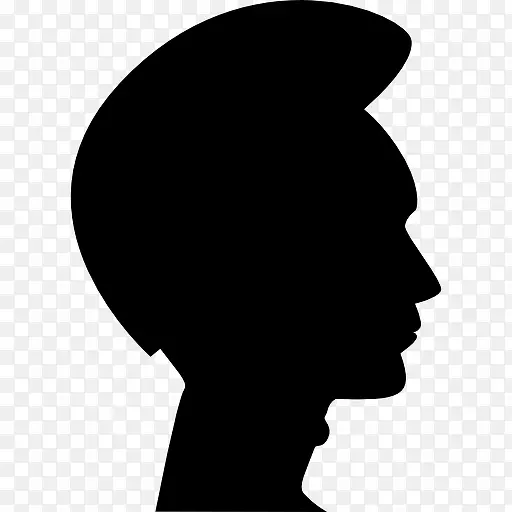 人的头发的形状在头侧视图的轮廓图标