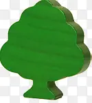 手绘绿色木纹大树